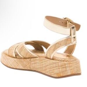 Sam Edelman Nylie Gold Woven Platform Sandals